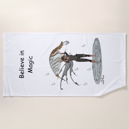 Jongen regen fee met blad strand handdoek (Voorkant)