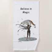 Jongen regen fee met blad strand handdoek (Voorkant)