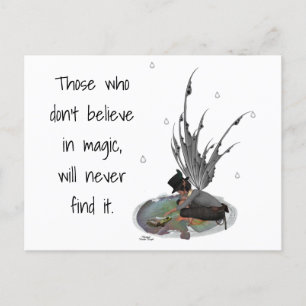 Jongen regen fee met kikker ansichtkaart briefkaart