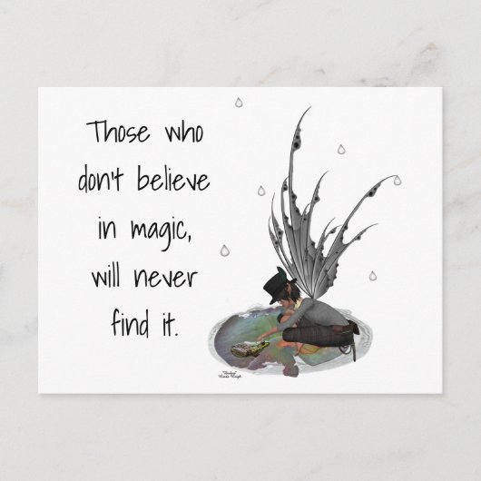 Jongen regen fee met kikker ansichtkaart briefkaart (Voorkant)