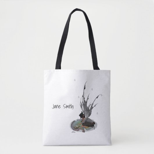 Jongen Regen met Canvas tas (Voorkant)