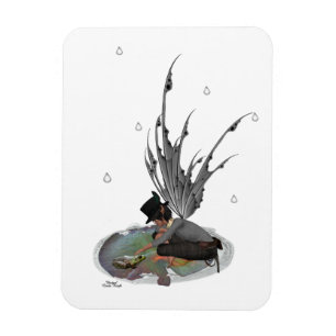 Jongen Regen met kikker Flexible Magnet Magneet