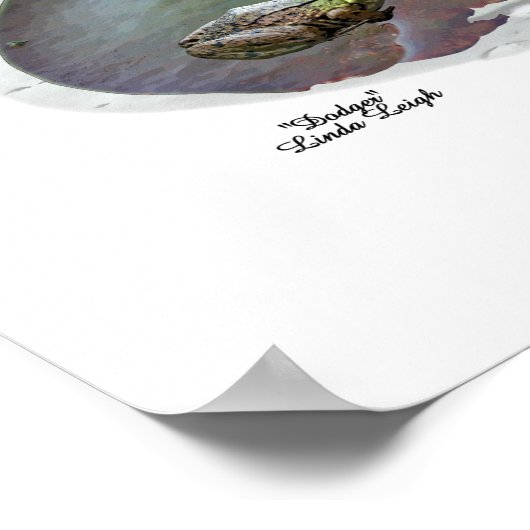 Jongen Regen met kikkervis Poster (Hoek)