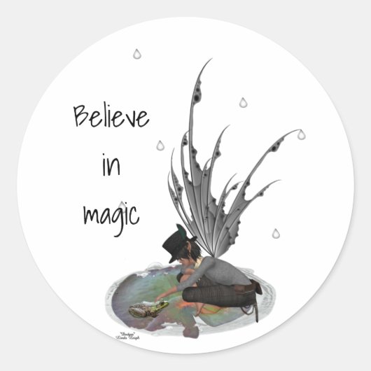 Jongen Regen met kikkervis Stickers (Voorkant)