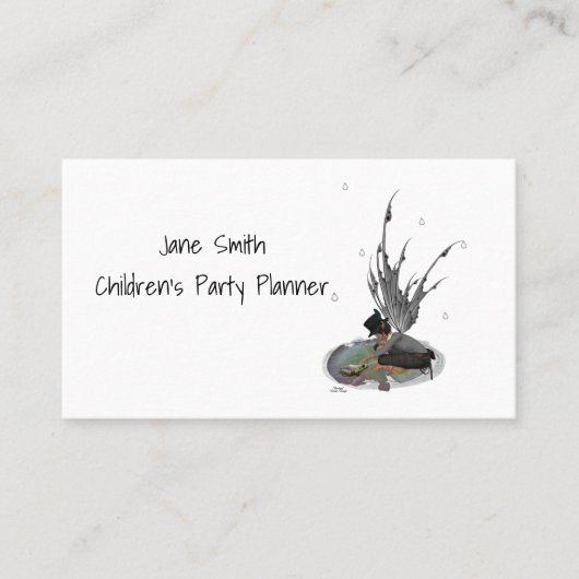 Jongen Regen met kikkervis Visitekaartje (Voorkant)