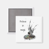 Jongen Regen met kikkervisje Magneet (Voorkant / Achterkant)