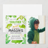 Jongen Reptiel Dieren Verjaardag Foto Kaart (Voorkant / Achterkant)