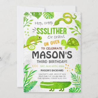 Jongen Reptiel Dieren Verjaardag Kaart