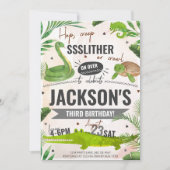 Jongen Reptiel Verjaardagsfeestje Kaart (Voorkant)