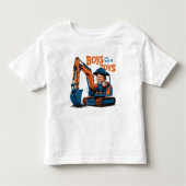 Jongen rijden constructie avontuur kinder shirts (Voorkant)