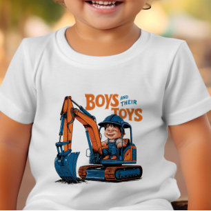 Jongen rijden constructie avontuur kinder shirts