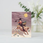  Jongen Rijden Een Varken St Patrick's Day Briefkaart (Staand voorkant)