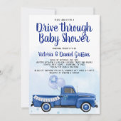 Jongen rijdt door Covid Baby shower truck Kaart (Voorkant)