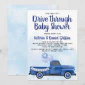 Jongen rijdt door Covid Baby shower truck Kaart (Voorkant / Achterkant)