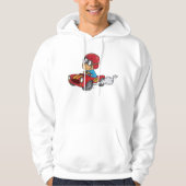 Jongen rijdt rode raceauto hoodie (Voorkant)