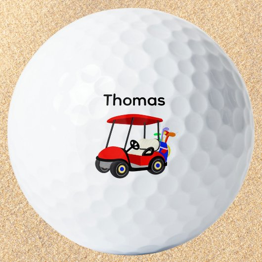 Jongen Rode Golfkar Golfballen