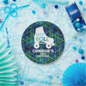 Jongen Roller Skating Birthday Laten we Roll zien. Papieren Bordje (Feest)