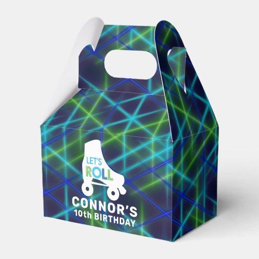 Jongen Roller Skating Birthday Party Bedankdoosjes (Achterkant)