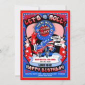 Jongen Roller Skating Birthday Party Invitation Kaart (Voorkant)