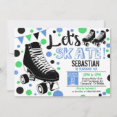 Jongen Roller Skating Invitation Rollerskating Par Kaart (Voorkant)