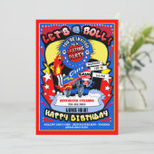 Jongen Rolschaatsen Verjaardag Party Uitnodiging (Staand voorkant)