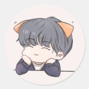 jongen ronde sticker