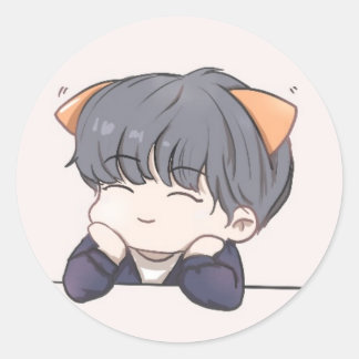 jongen ronde sticker