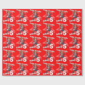 Jongen rood voeg je leeftijd toe en noem de rockst cadeaupapier (Vlak)