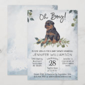 Jongen! Rottweiler Pup Waterverf Baby shower Kaart (Voorkant / Achterkant)