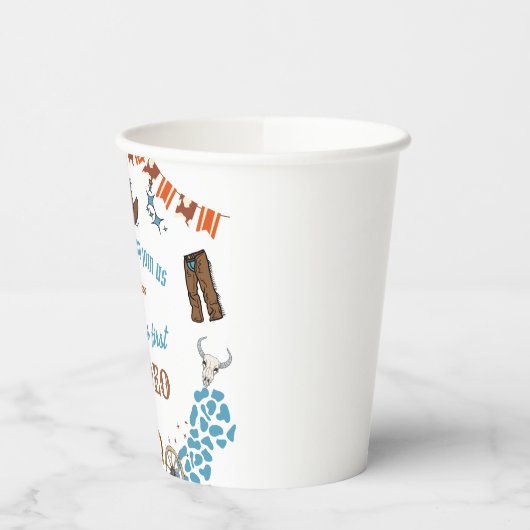 jongen Rounded Eerste Rodeo 1e Feest Verjaardag Papieren Bekers (Links)