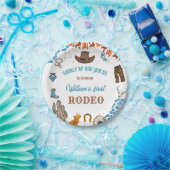 jongen Rounded Eerste Rodeo 1e Feest Verjaardag Papieren Bordje (Feest)