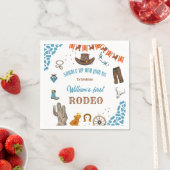 jongen Rounded Eerste Rodeo 1e Feest Verjaardag Servet (Insitu)