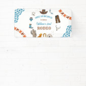 jongen Rounded Eerste Rodeo 1e Feest Verjaardag Spandoek (Insitu)