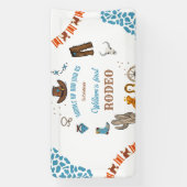 jongen Rounded Eerste Rodeo 1e Feest Verjaardag Spandoek (Verticaal)