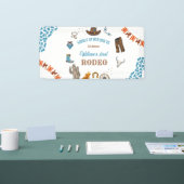 jongen Rounded Eerste Rodeo 1e Feest Verjaardag Spandoek (Beurs)