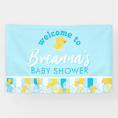 Jongen Rubber Eend Baby Shower Hangende Welkom Spandoek (Horizontaal)