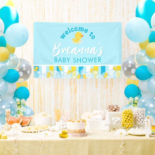 Jongen Rubber Eend Baby Shower Hangende Welkom Spandoek