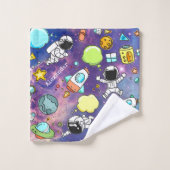 Jongen ruimterastronauts planets Galaxy Bad Handdoek (Wasdoekje)
