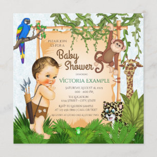 Jongen Safari Baby Shower Uitnodigingen