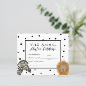 Jongen Safari Birthday Party Adoption Certificate (Staand voorkant)