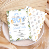 Jongen Safari Dier Baby Shower Kaart