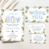 Jongen Safari Dier Baby Shower Kaart