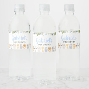 Jongen Safari Dier Baby Shower Waterfles Etiket