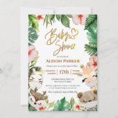 Jongen Safari Dieren Oerwoud Greenery Baby Boy Sho Kaart (Voorkant)