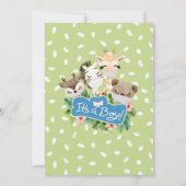 Jongen Safari Dieren Oerwoud Greenery Baby Boy Sho Kaart (Achterkant)