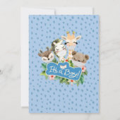 Jongen Safari Dieren Oerwoud Greenery Baby Boy Sho Kaart (Achterkant)