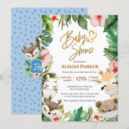 Jongen Safari Dieren Oerwoud Greenery Baby Boy Sho Kaart