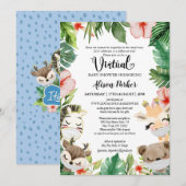 Jongen Safari Dieren Oerwoud Greenery Virtual Show Kaart (Voorkant / Achterkant)