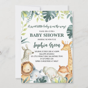 Jongen Safari Jungle Baby Shower Kaart