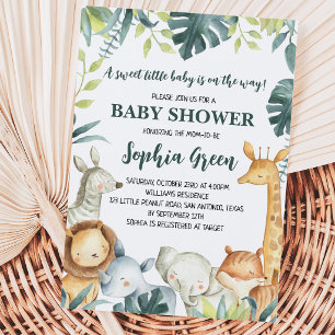 Jongen Safari Jungle Baby Shower Kaart
